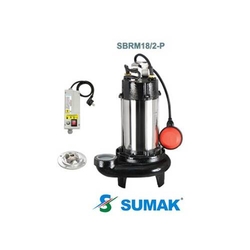 SUMAK - SBRM18/2-P Monofaze Parçalayıcı Bıçaklı Foseptik Dalgıç Pompa ( 10 m kablolu, flatörlü, panolu )